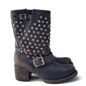 Frye Vera Disc Stud Short Stone Washed Moro Boot